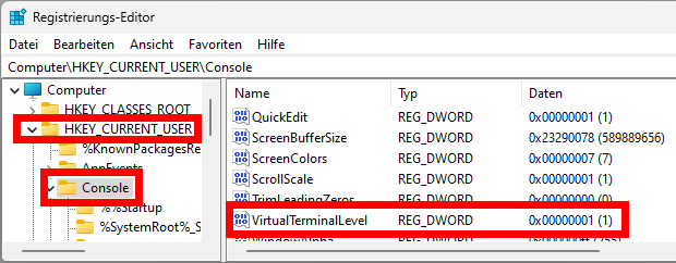 console color fix marked