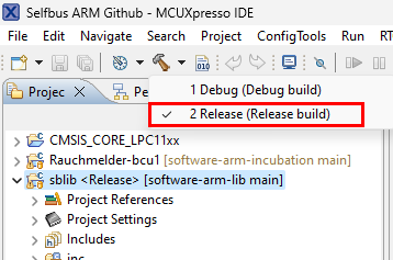 mcuxpress compile sblib release